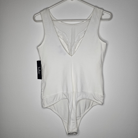 Lulus Cali Cantina White Lace Bodysuit Sz L - Picture 10 of 16